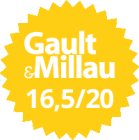 Gault & Millau logo with a 16.5 rating